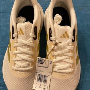 adidas Women's Runfalcon Sneakers - White, Hold, and Cheetah Print